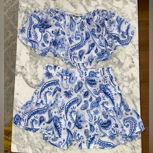 Show Me Your Mumu Blue Paisley Go Go Short Set